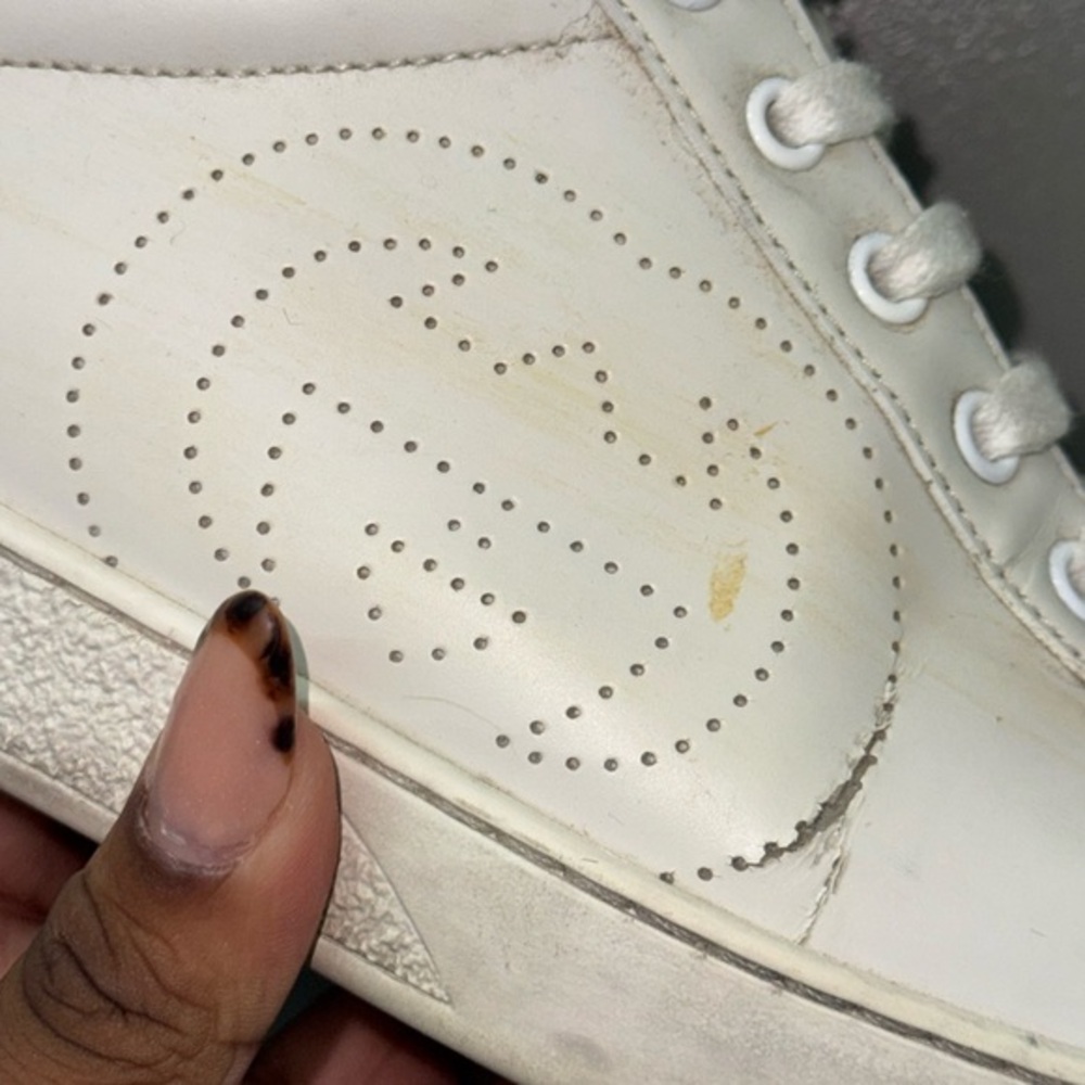 Gucci Ace High Top GG White Leather Sneakers Sz 11 Men's Pre-Owned - Picture 8 of 12
